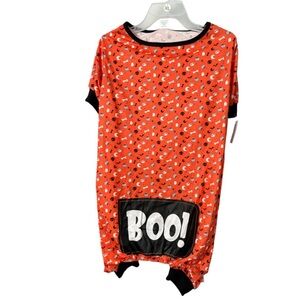 Halloween Pet Boo! Pumpkin, Skulls, Bones, Moon & Bats Pet Spirit Dog Onesie NWT